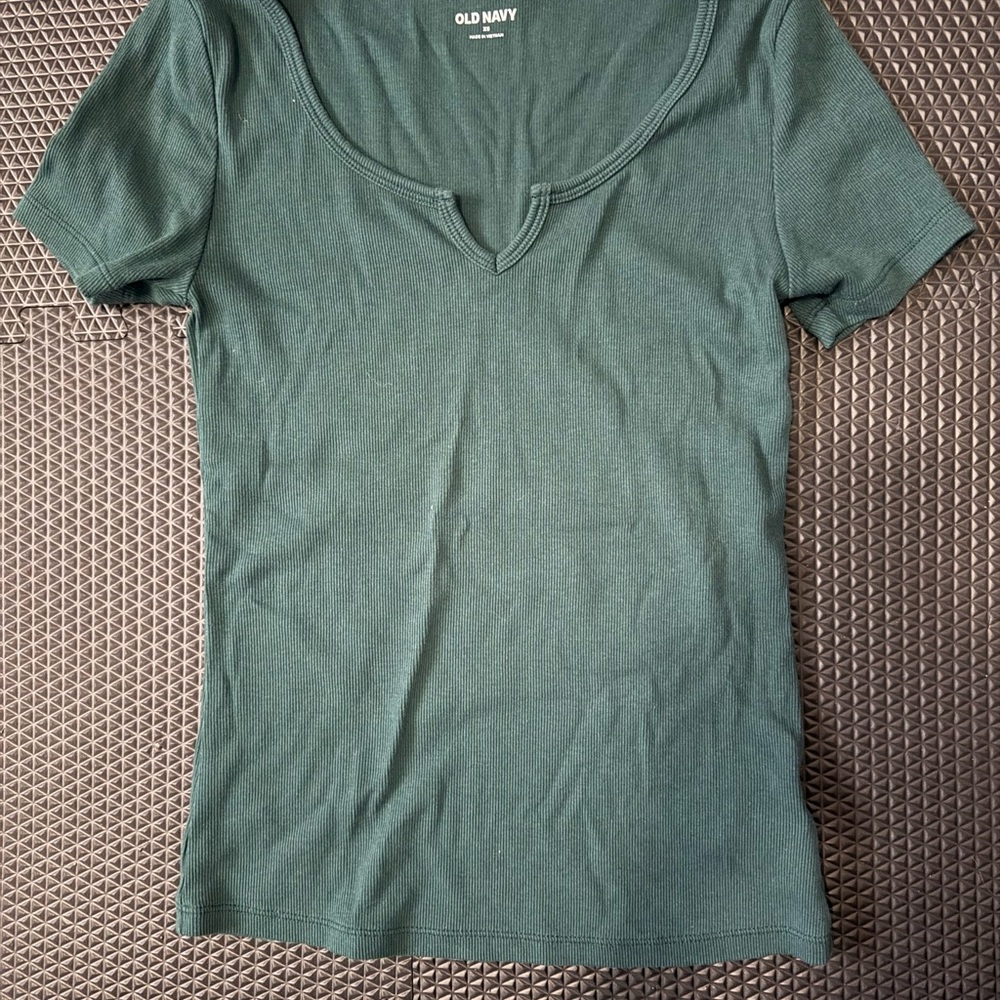 Old Navy Green Fitted Short Sleeve T-Shirt